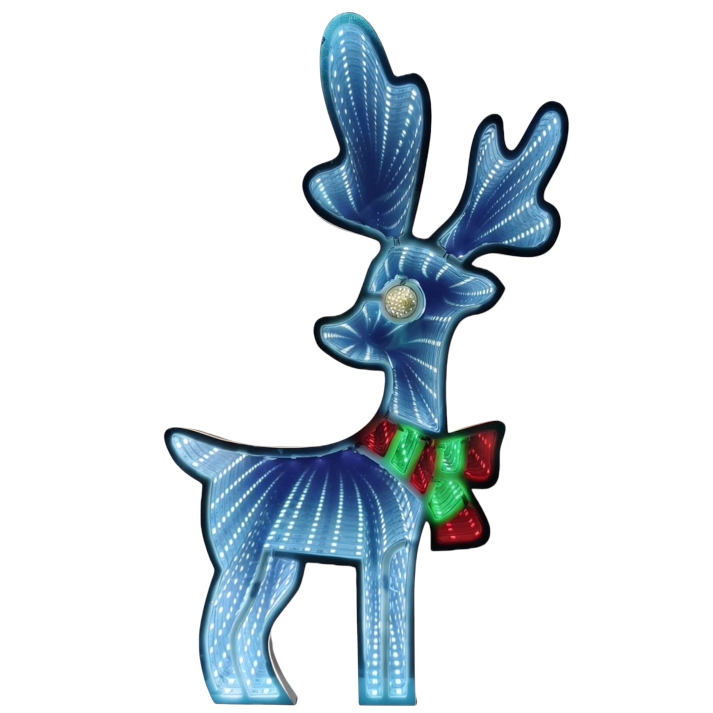 Animated LED Infinity Light Reindeer Christmas Decoration with Moving Eyes