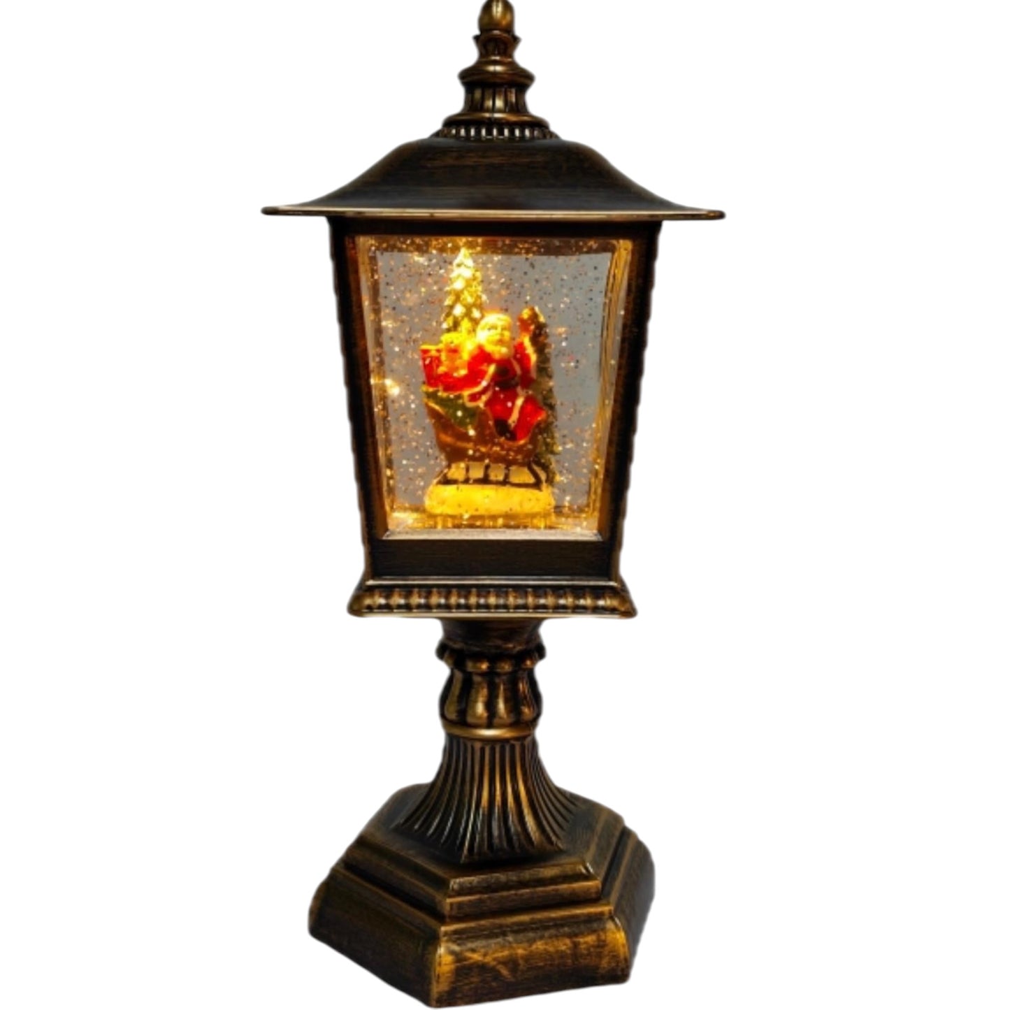 Santa Sleigh Lamp Post Water Lantern