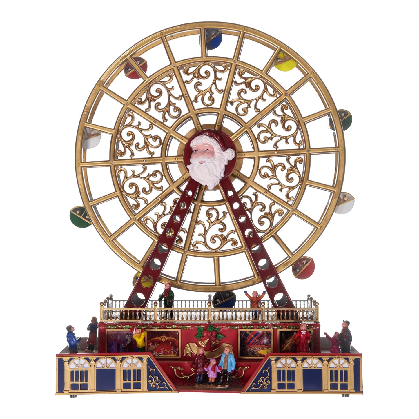 Giant Santa Ferris Wheel Animated Christmas Decoration – Light-Up Festive Village Ride