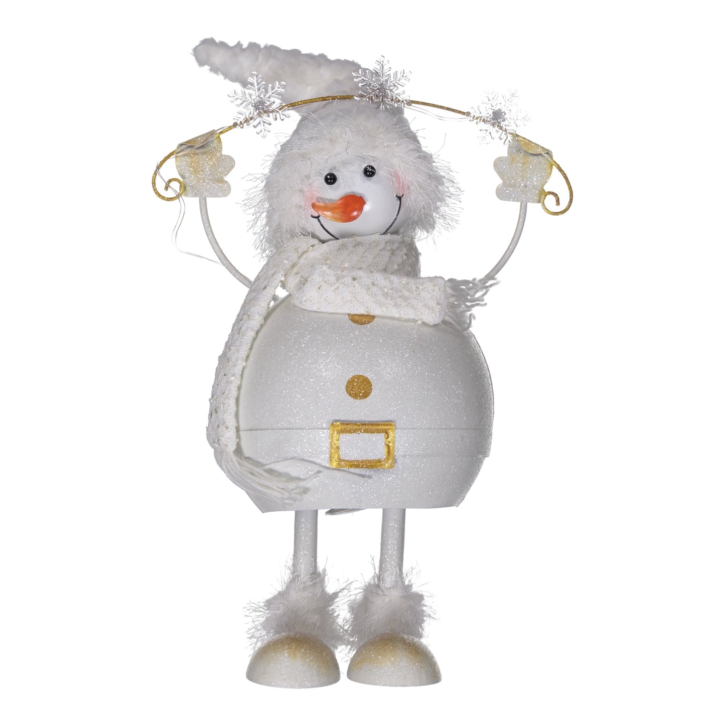 Snowman Christmas Decoration with Snowflakes – Festive Winter Figurine