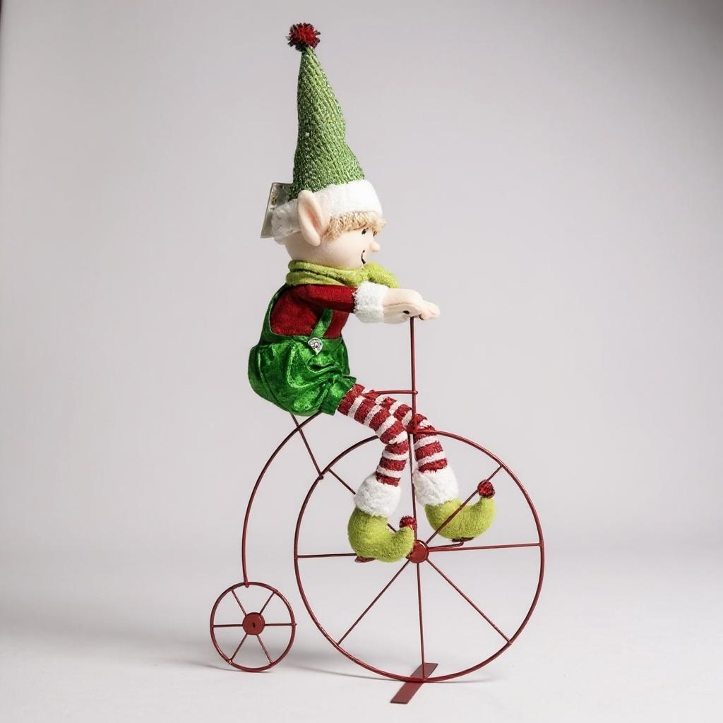 Elf on a Bicycle – Christmas Decoration, 56cm
