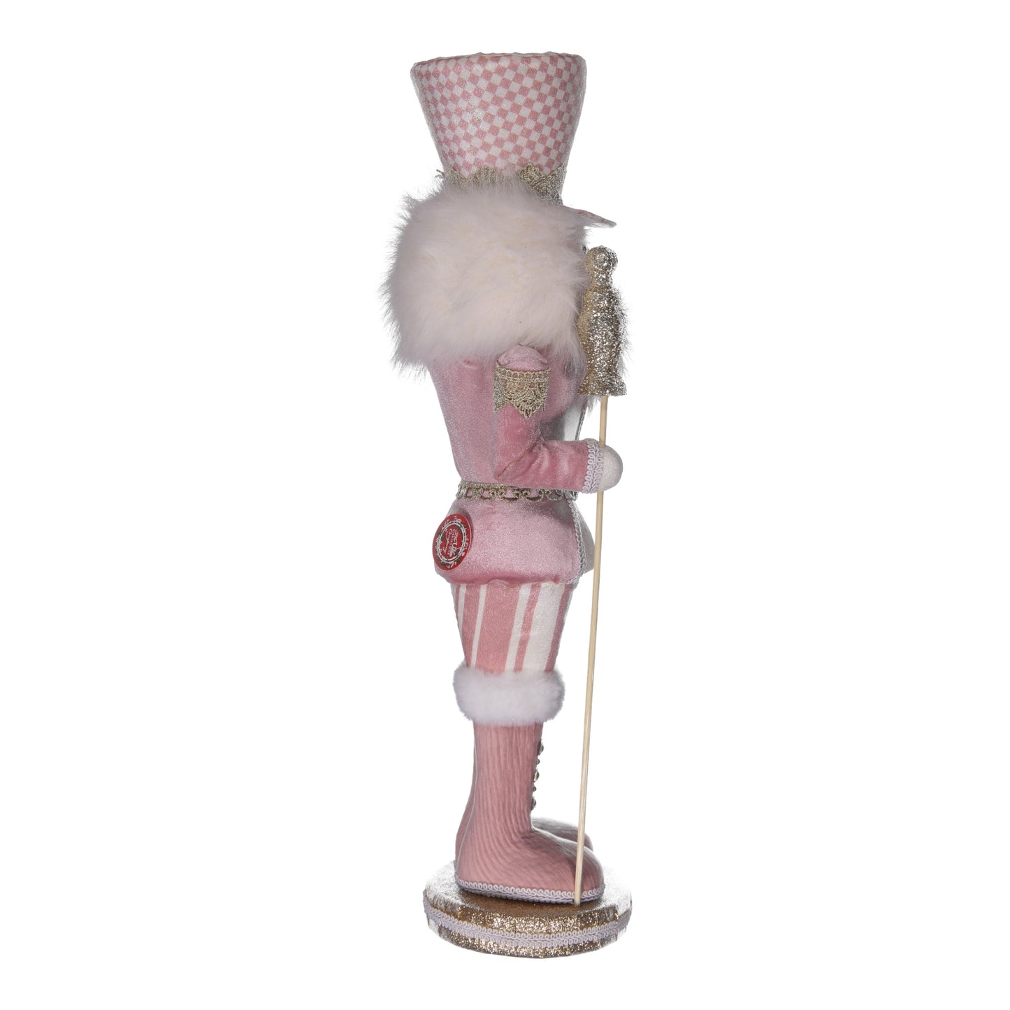 Pink Nutcracker Soldier – Elegant Christmas Decoration with Gold Accents