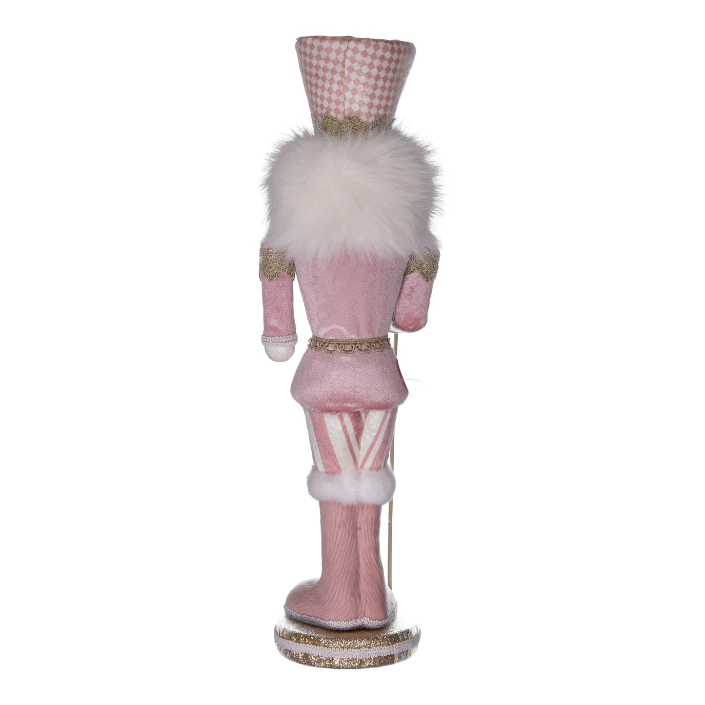 Pink Nutcracker Soldier – Elegant Christmas Decoration with Gold Accents