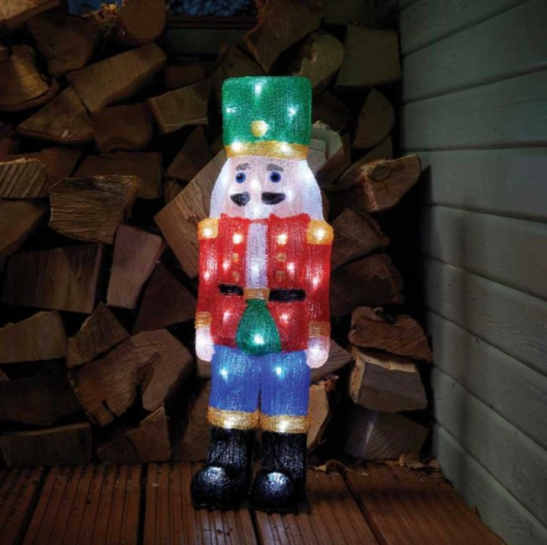 Light-Up Nutcracker Soldier Decoration – LED Outdoor/Indoor Christmas Display Figure