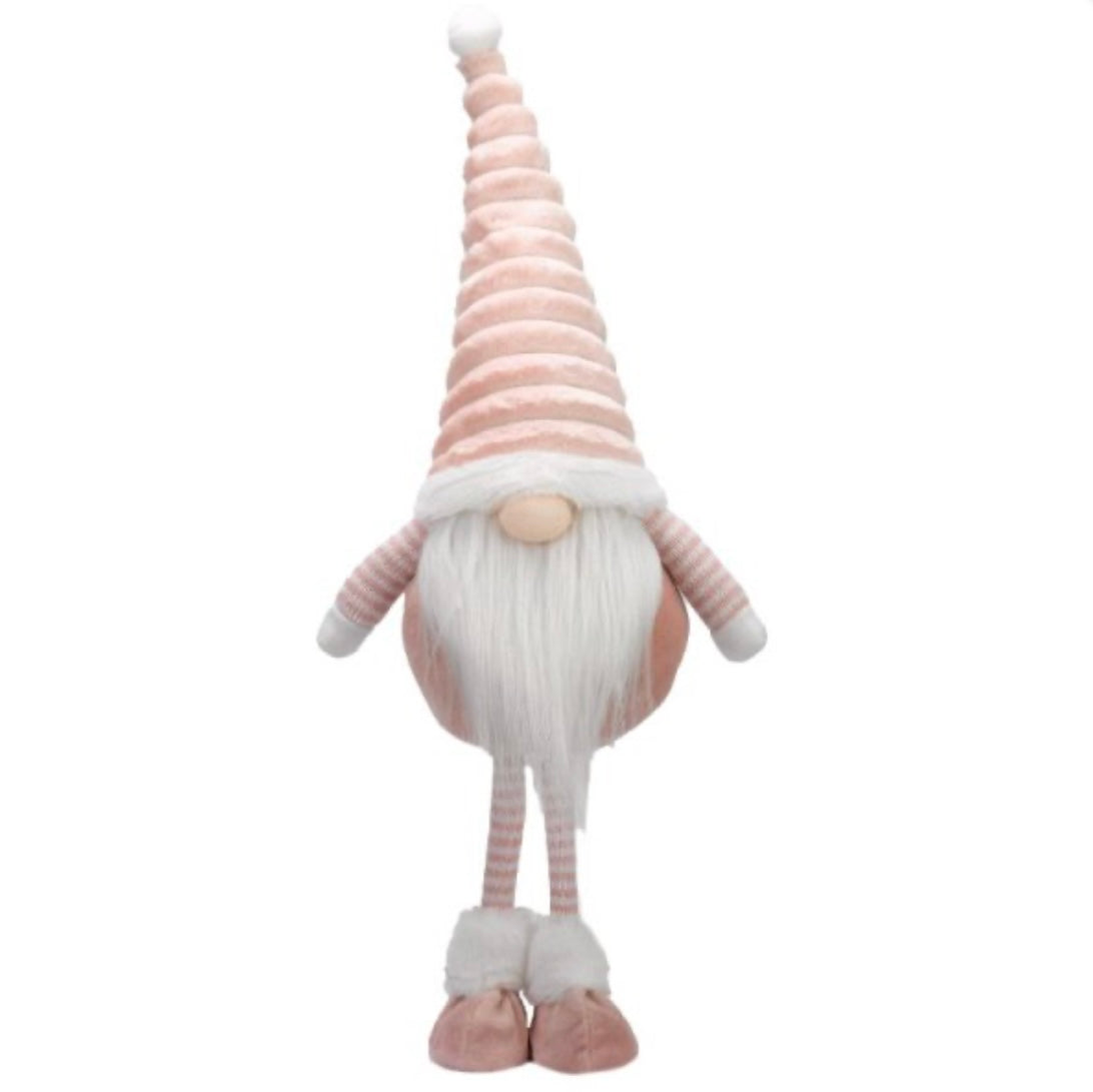 Standing Pink Gonk Christmas Decoration – Plush Nordic Gnome with Striped Hat & Boots