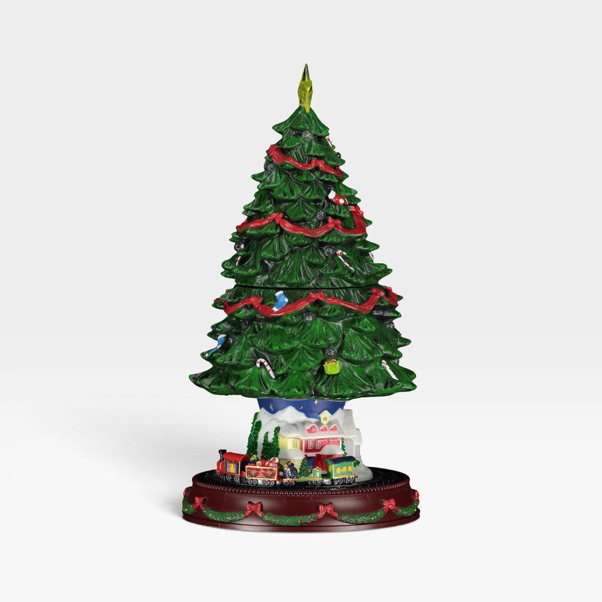 Animated Moving Christmas Tree Light Up Village Decoration