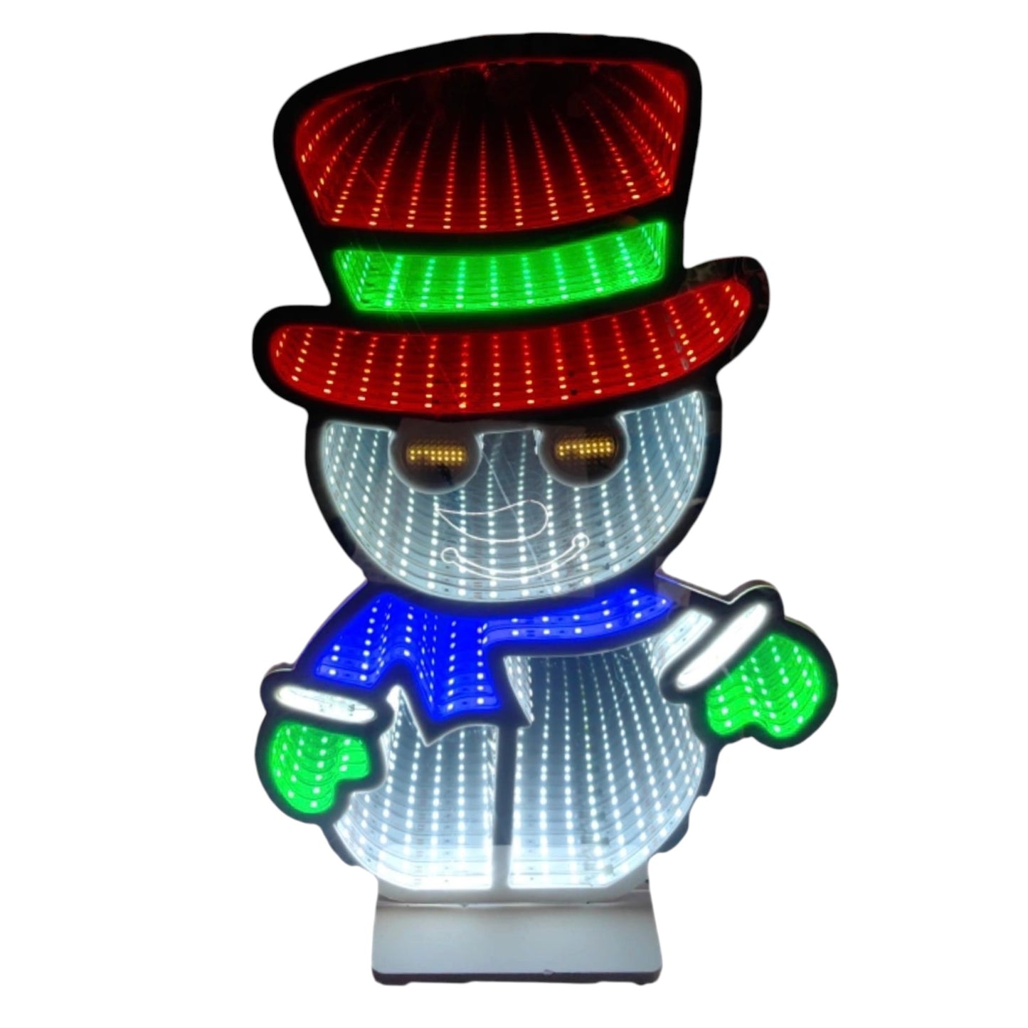 Animated LED Infinity Light Snowman Christmas Decoration with Moving Eyes