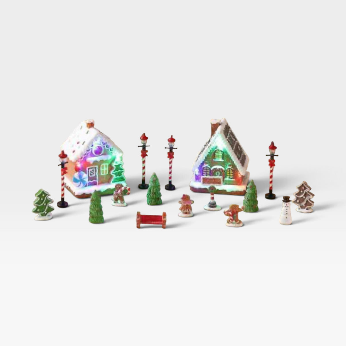 17 Piece Light Up Christmas Village Decoration Set