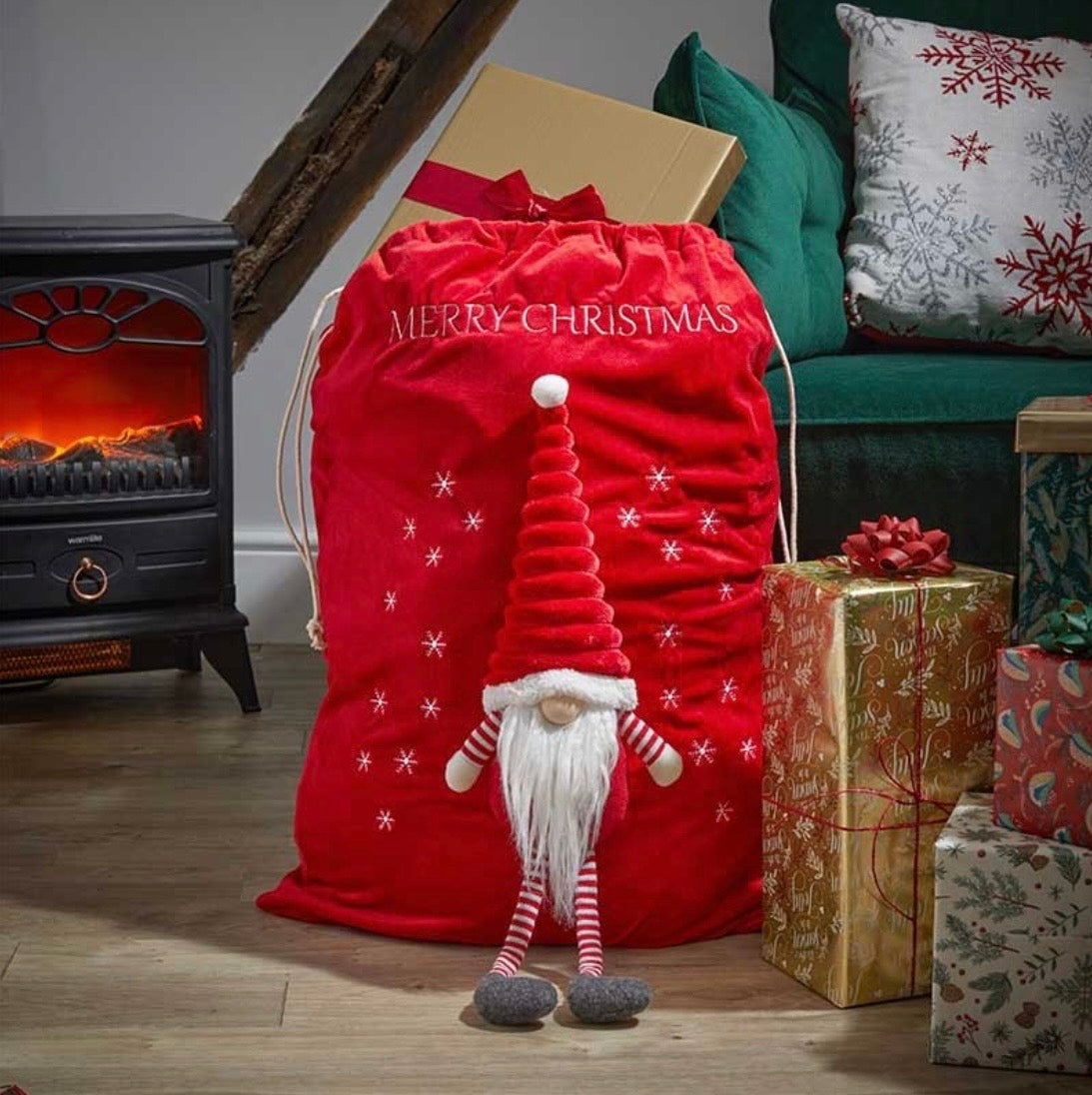70cm Large Red Christmas Gonk Gift Sack – Santa Present Bag