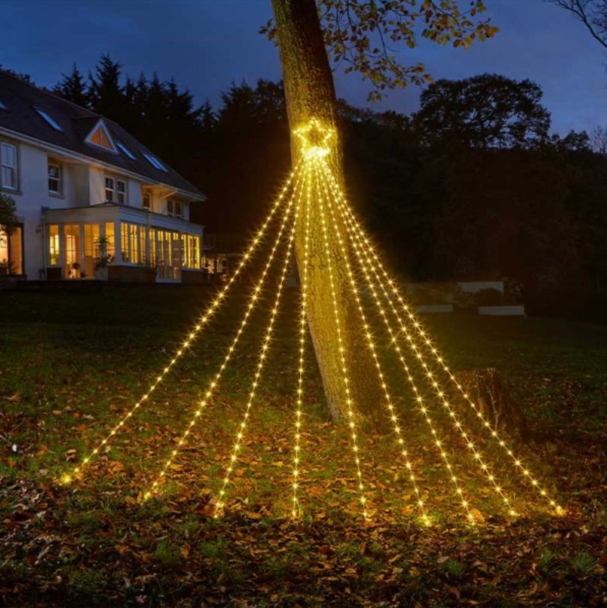 3m Warm White LED Shooting Star Light Display – Outdoor Christmas Decoration