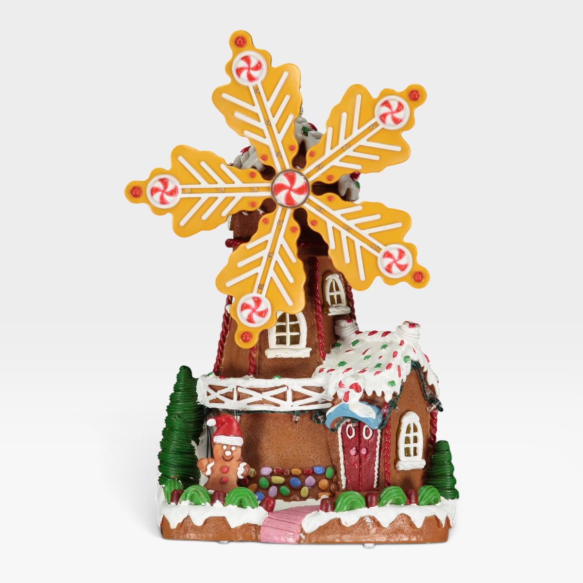 Animated Gingerbread Windmill Christmas Decoration