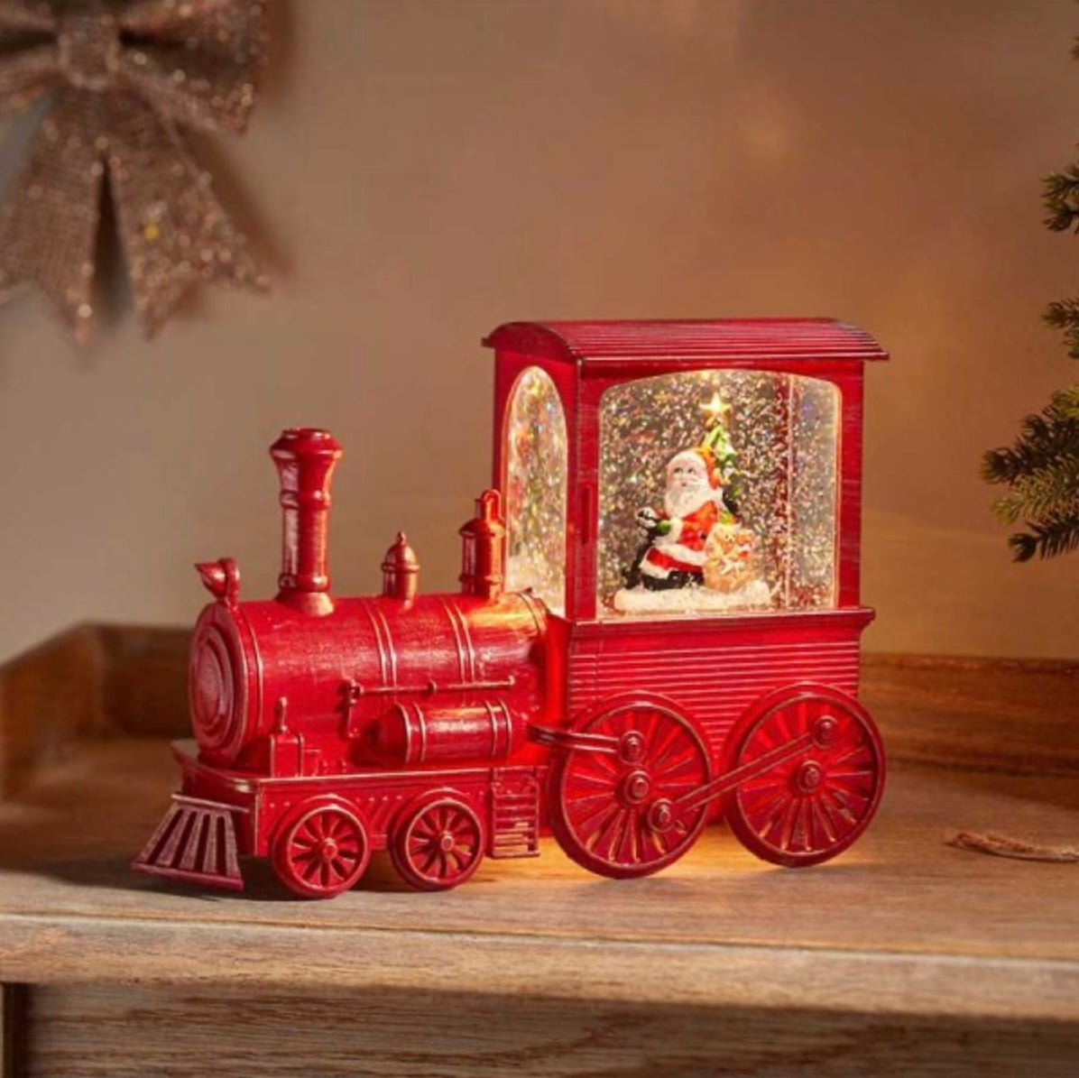 SnowSwirl All Aboard! – Santa LED Christmas Train Lantern