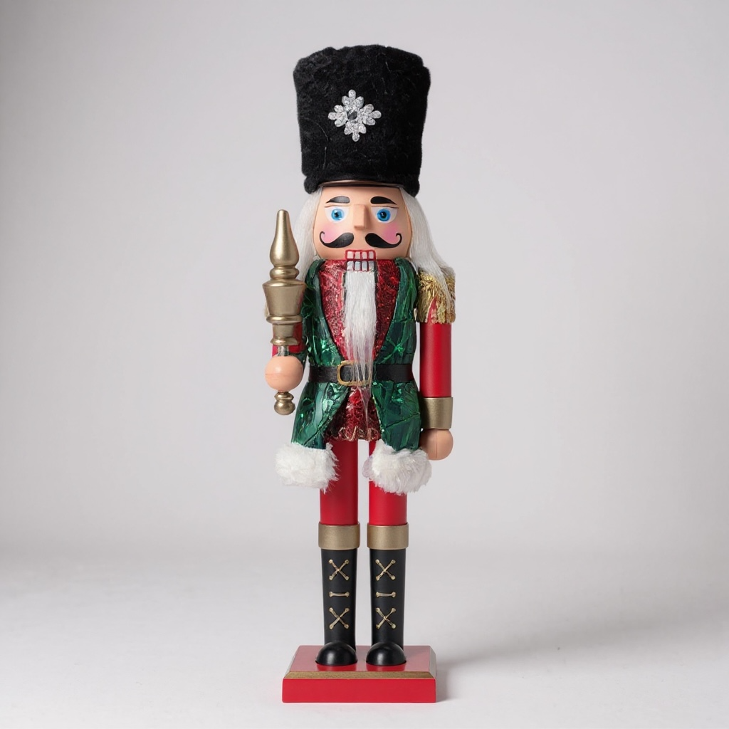 Classic Green & Red Nutcracker Soldier – 62cm Christmas Decoration