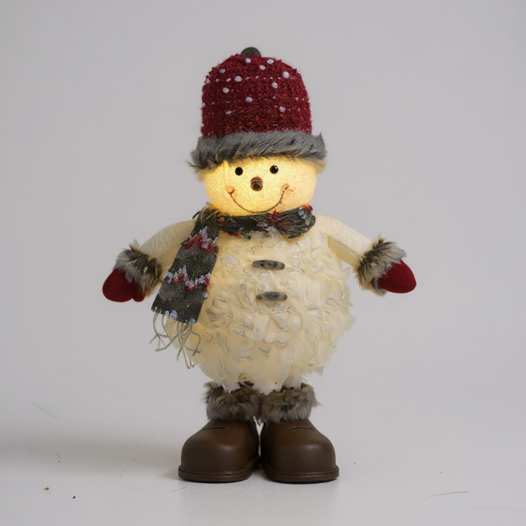 Light Up Snowman with Red Hat & Festive Scarf – Christmas Decoration