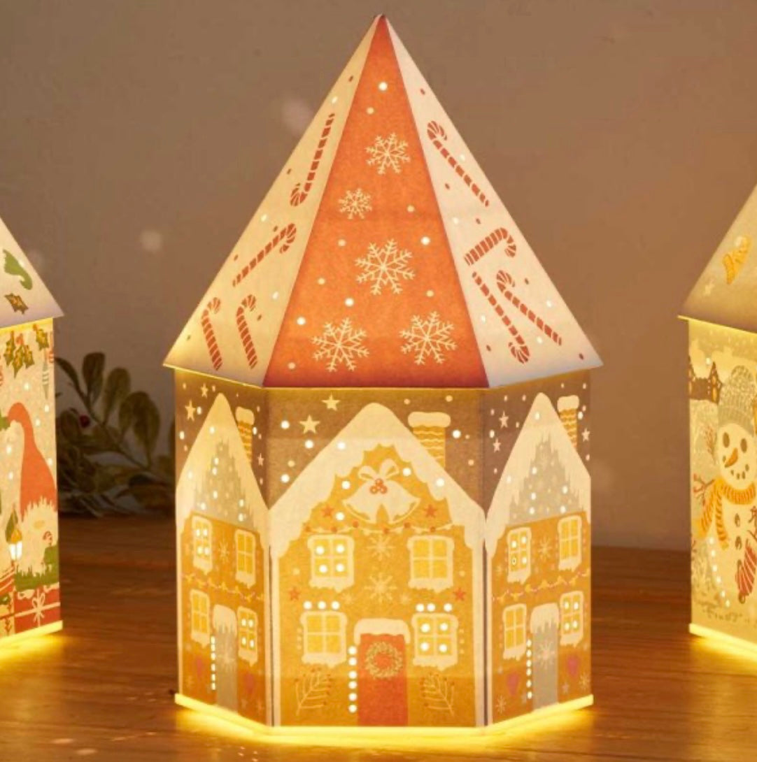 Light-Up Gingerbread House Paper Lantern – Christmas Table Decoration