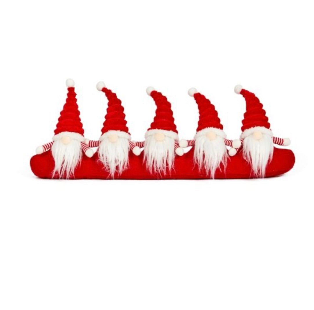 Festive Red Gonk Door Draft Excluder – Christmas Gnome Door Stopper