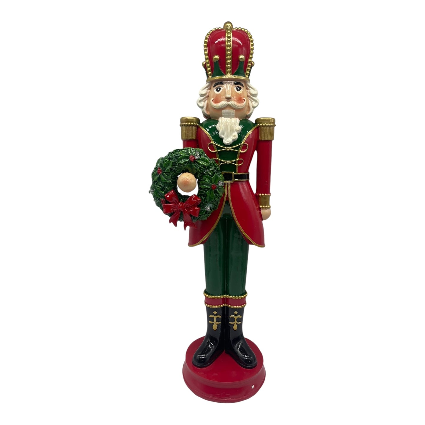 50cm Nutcracker holding Wreath With Lights