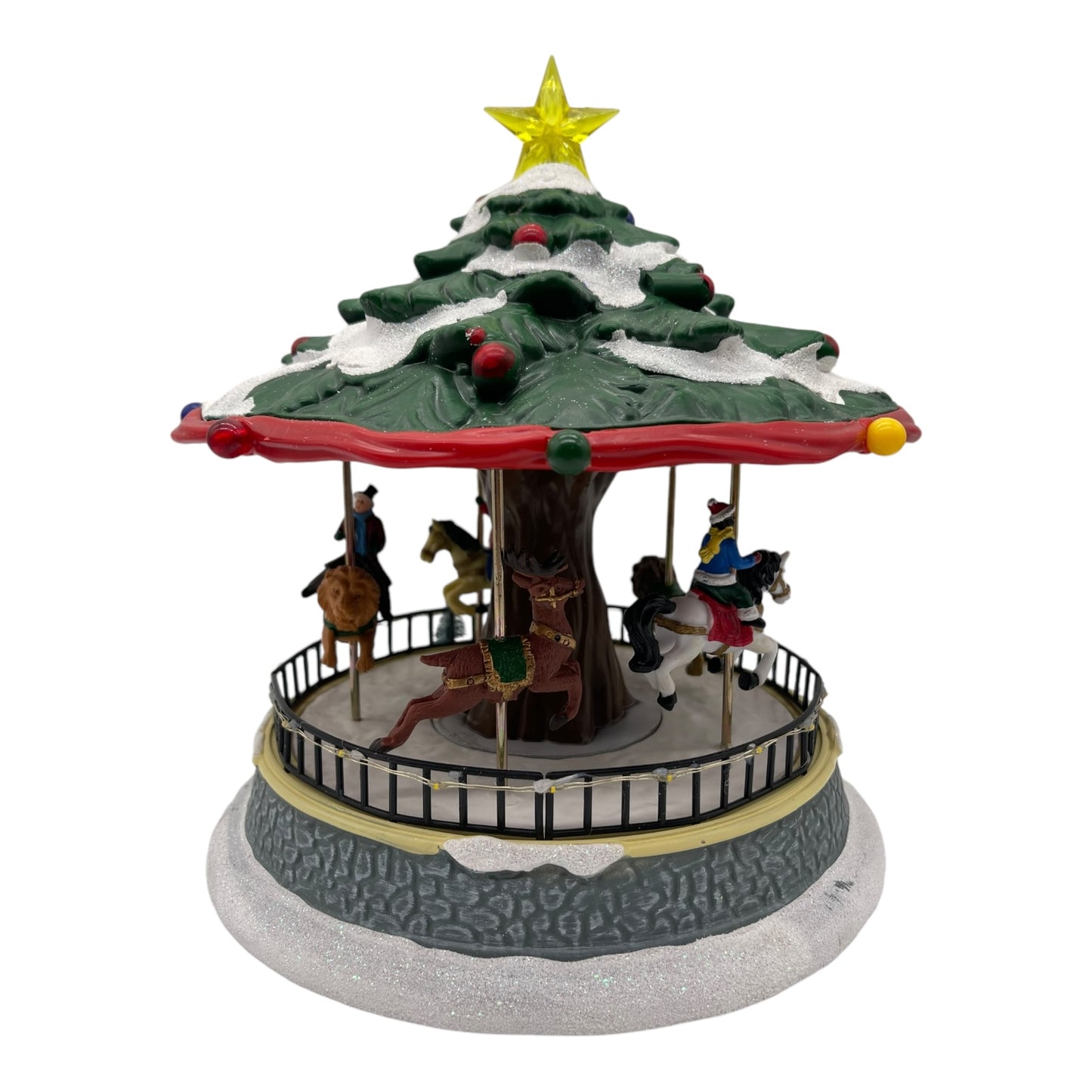 Musical Christmas Tree Carousel Decoration – Light-Up Festive Scene with Rotating Horses