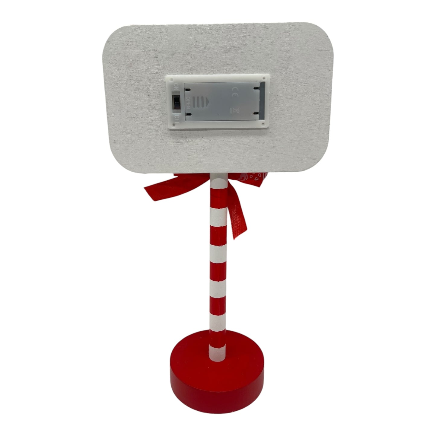 Light-Up North Pole Sign – Candy Cane Striped Christmas Pole with LED Lights