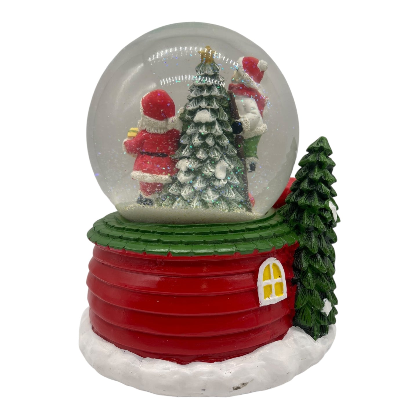Christmas Santa Snow Globe Scene – Festive Glitter Dome with Sleigh & Village Detail