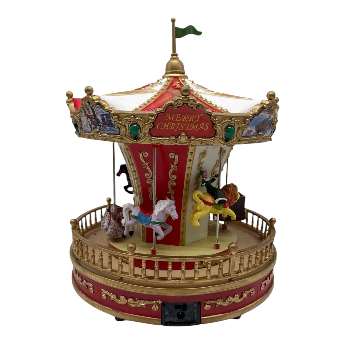 Deluxe Light-Up Christmas Carousel with Animals – Musical Festive Decora