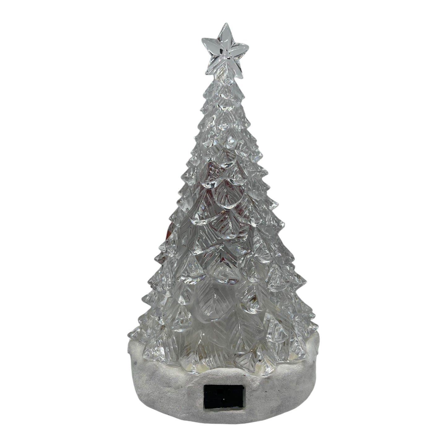 Light-Up Acrylic Christmas Tree Scene with Santa’s Workshop – LED Festive Decoration