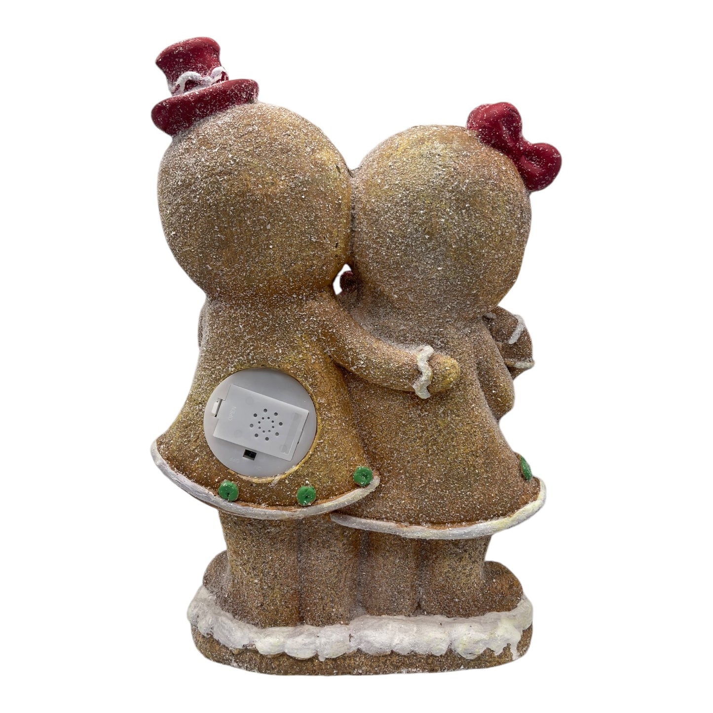 Gingerbread Family LED Ornament – Light-Up Christmas Decoration with Candy Cane Details