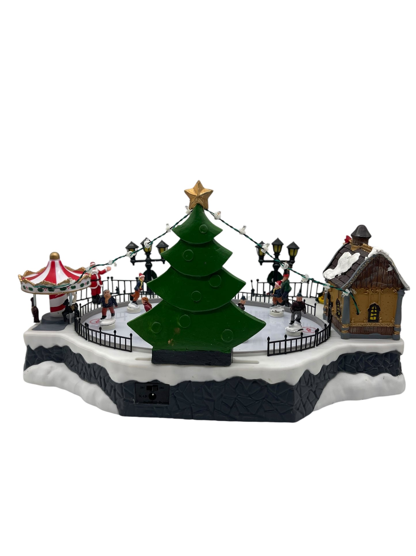 Animated Christmas Ice Skating Village Scene – Musical Moving LED Winter Display