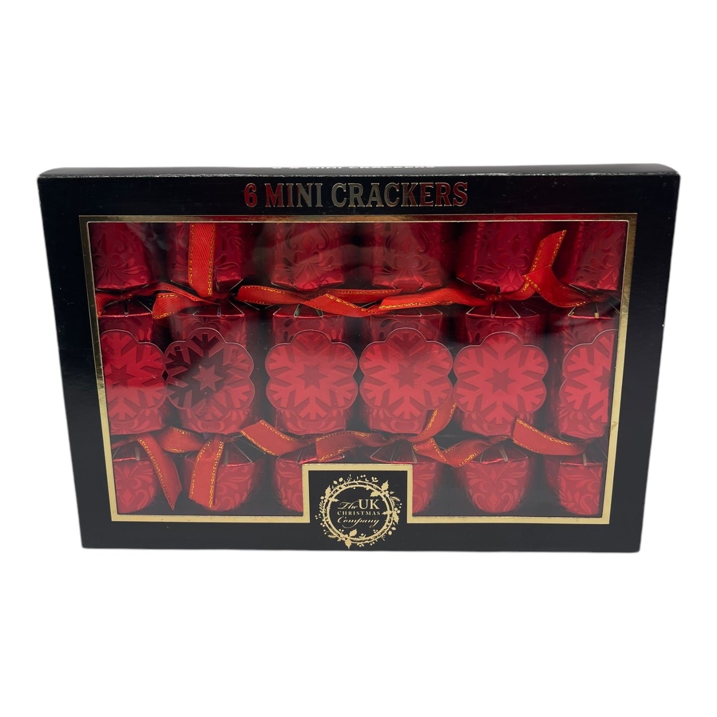 6 Mini Christmas Crackers – Elegant Snowflake Design
