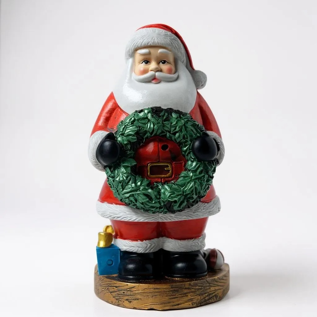 Santa Holding Wreath