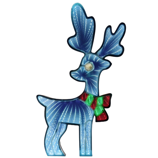 Animated LED Infinity Light Reindeer Christmas Decoration with Moving Eyes
