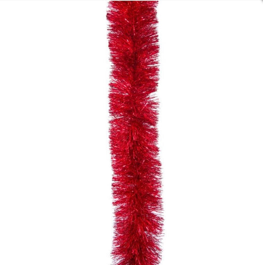 2m Red Luxury Christmas Tinsel Garland – 15cm Thick