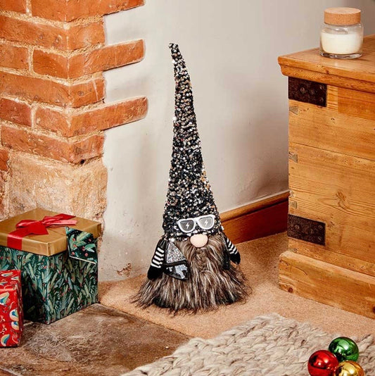 55cm Rebel Christmas Gonk Decoration – Black & Silver