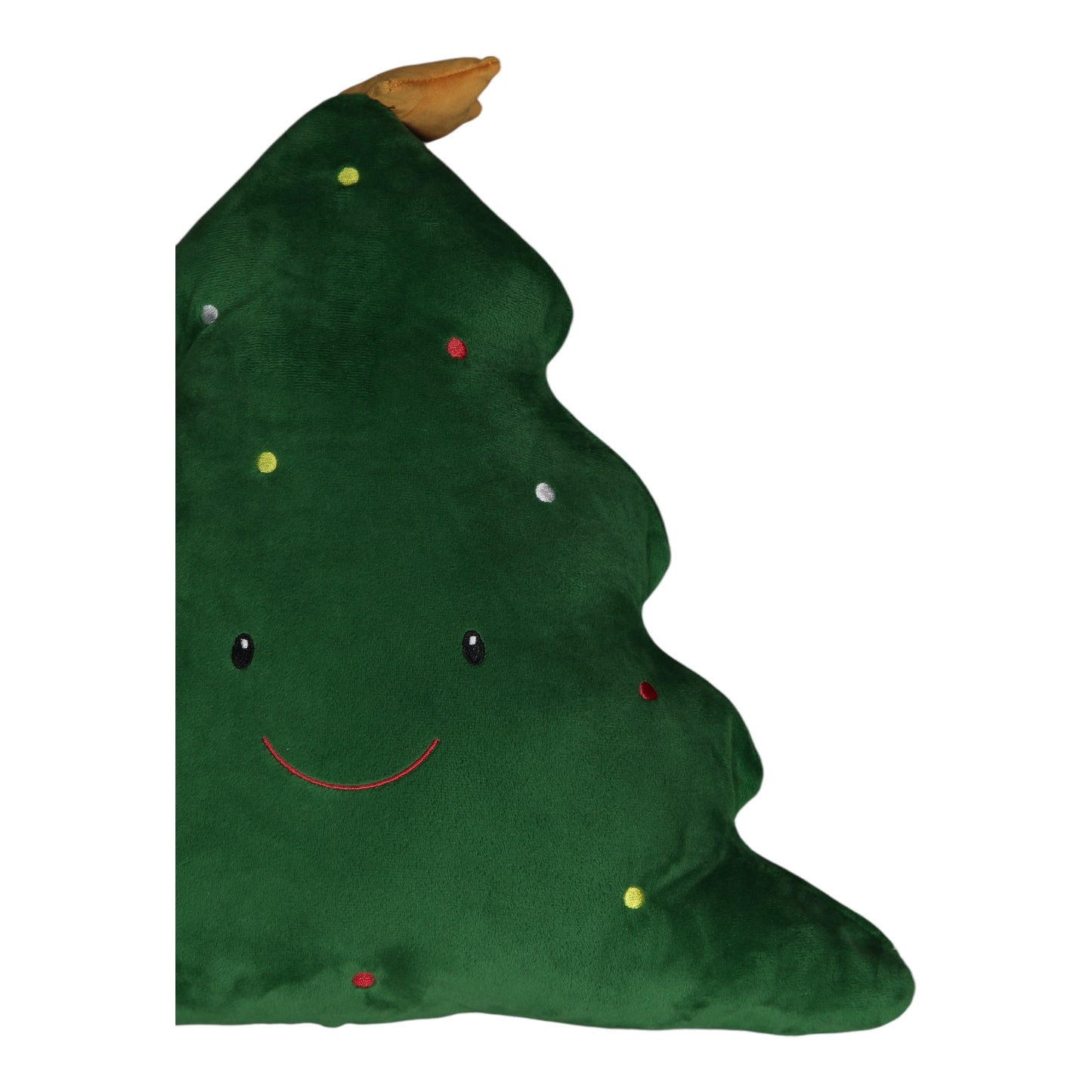 Smiling Christmas Tree Cushion – Soft Plush Festive Pillow