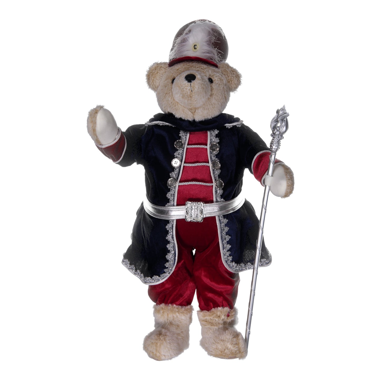 75cm Standing Guard Bear – Plush Christmas Toy Soldier with Staff