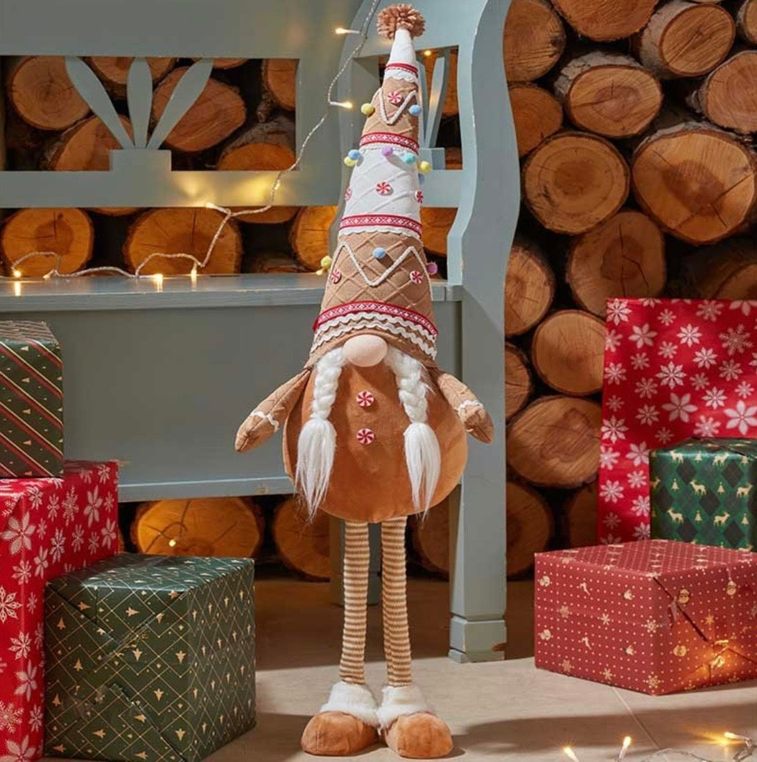 80cm Large Standing Mrs Gingerbread Christmas Gonk Decoration