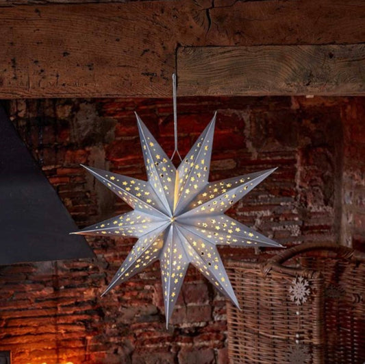 InLit Origami Star - Silver, 50cm