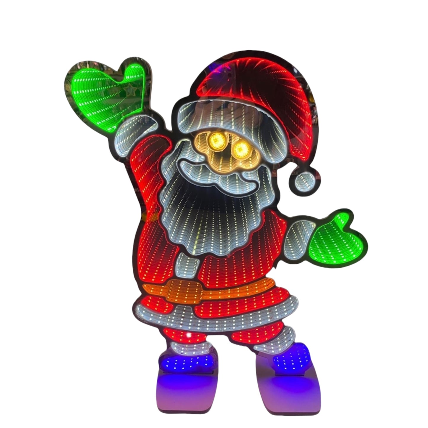 LED Infinity Mirror Santa Christmas Decoration