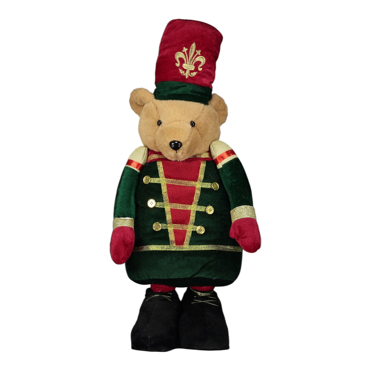 Extendable Bear Soldier Decoration – 91cm Traditional Plush Christmas Figure