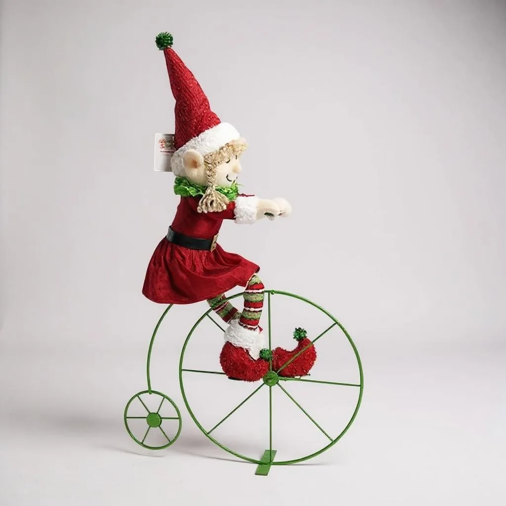 Girl Elf on a Bicycle – Christmas Decoration, 56cm