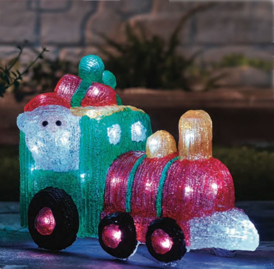 Light-Up Christmas Train Decoration with LED Presents – Indoor/Outdoor