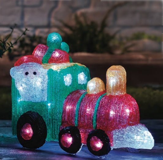 Light-Up Christmas Train Decoration with LED Presents – Indoor/Outdoor