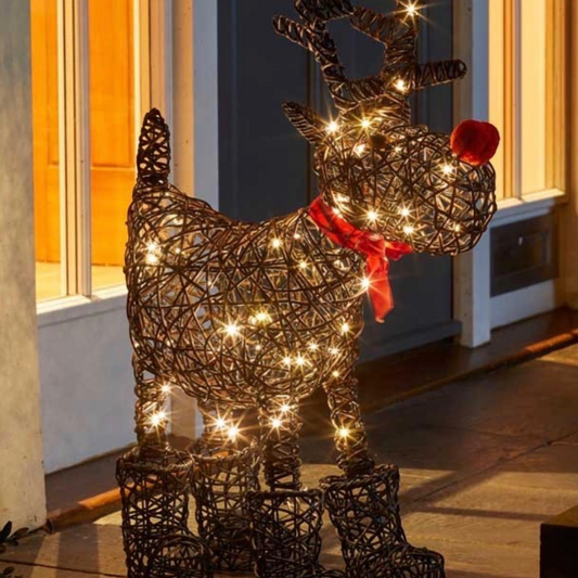 65cm Light Up Rudolph Christmas Reindeer Decoration – 80 Warm White LEDs