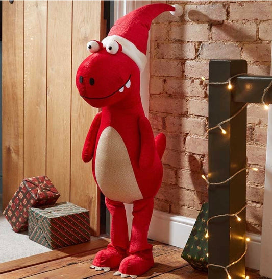 135cm Giant Christmas T-Rex Dinosaur Decoration – Red