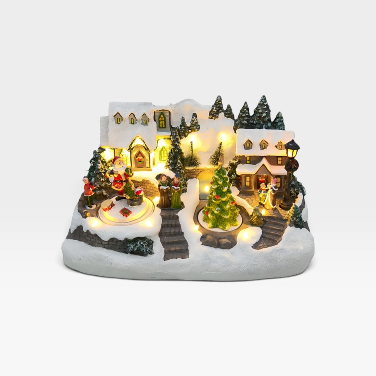 Light Up Christmas Village Church & Tree Decoration