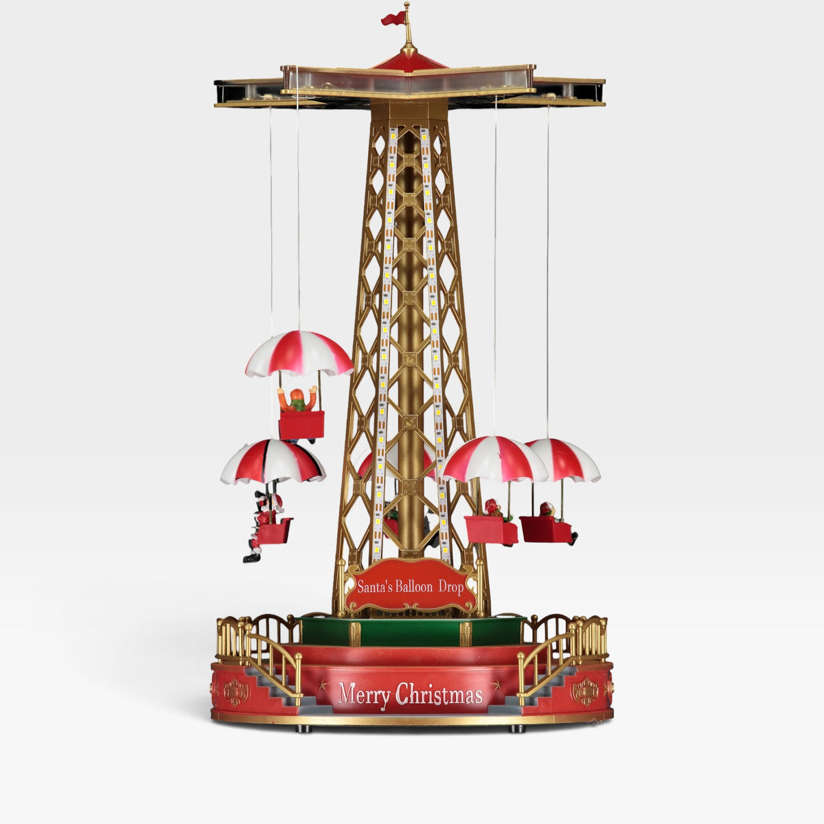 Animated Light Up Christmas Swing Ride Decoration