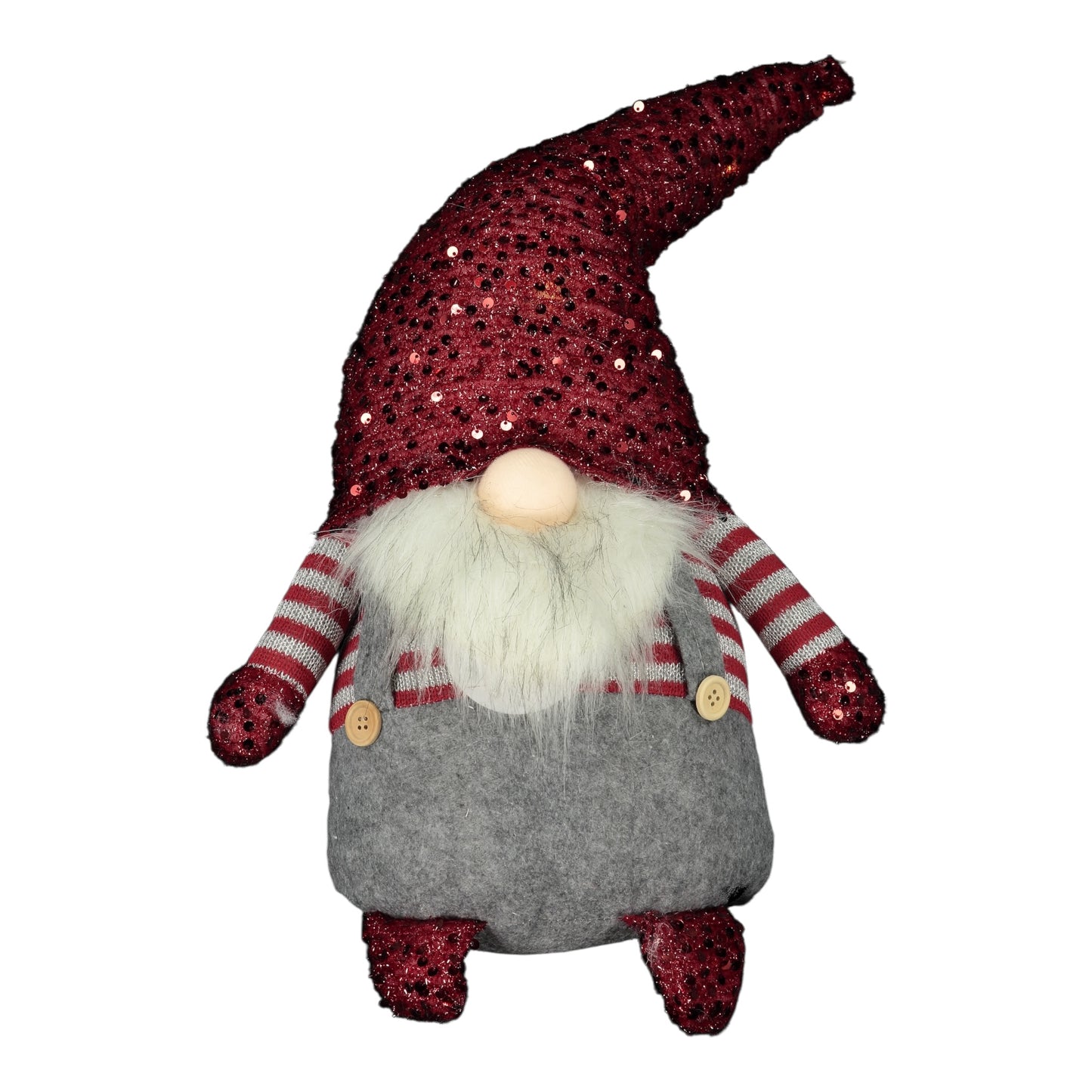 Sequin Light-Up Burgundy Gonk – Festive Nordic Christmas Decoration