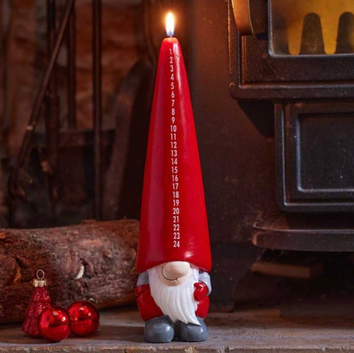 Gonk Advent Candle – Countdown to Christmas Candle with Numbered Hat Design