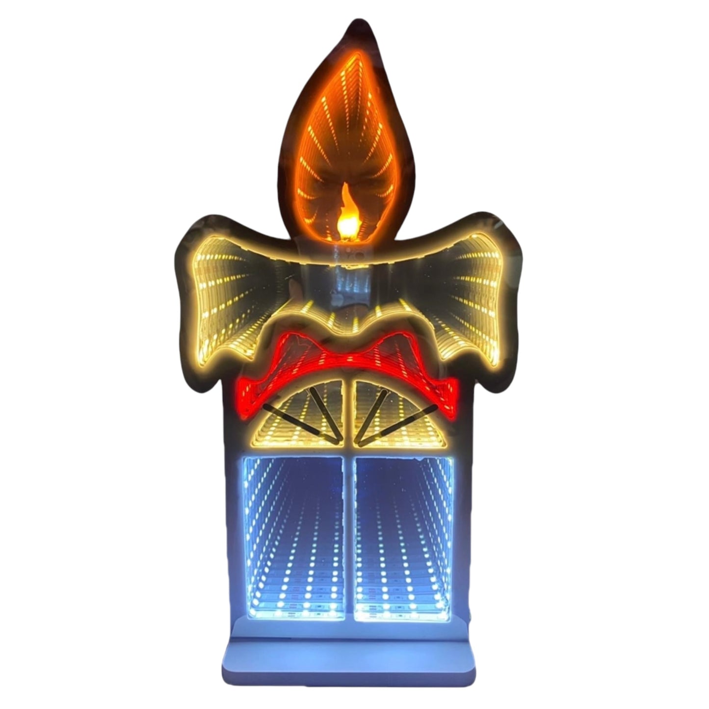 Flickering LED Infinity Mirror Christmas Candle Decoration
