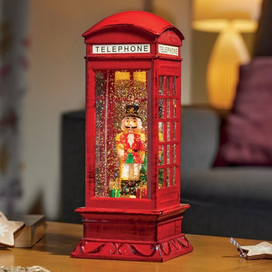 SnowSwirl Nutcracker Telephone Box – LED Christmas Water Lantern
